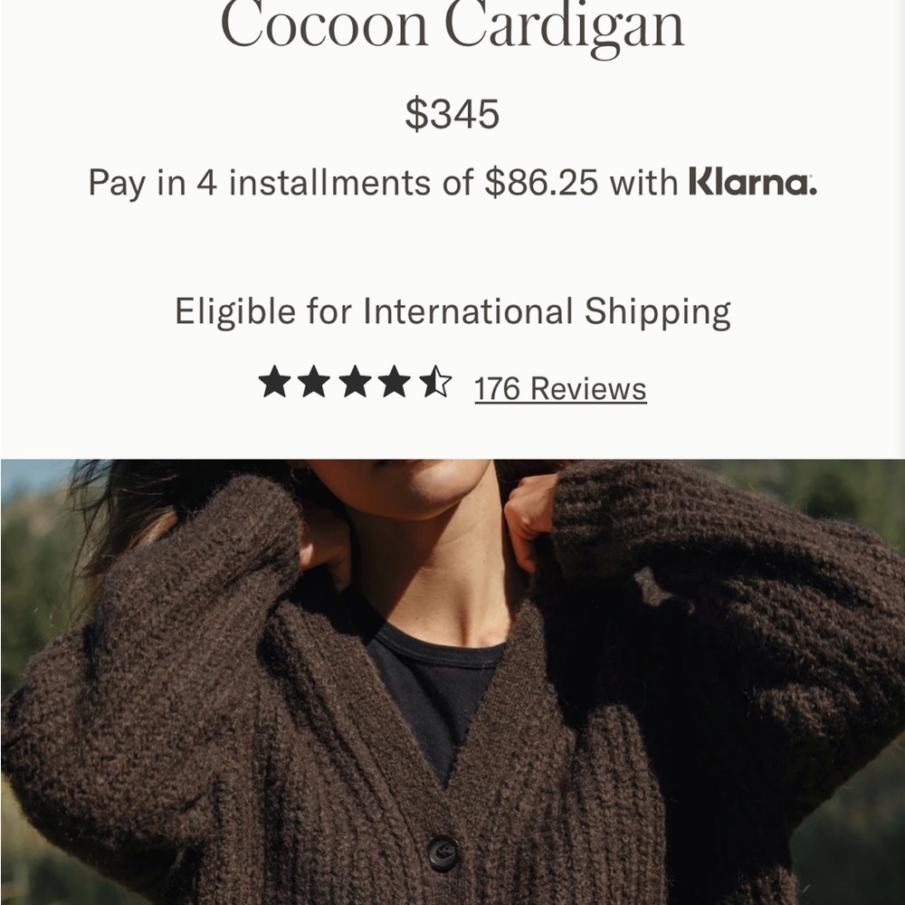 Jenni Kayne Cocoon Cardigan Cocoa XS - Picture 5 of 11